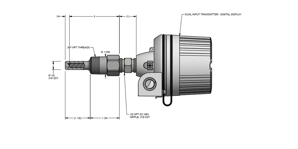 Dual RTD, Insertion 1.50", Temperature Range 0-100C, Transmitter Calibration (5 Points), MTR (Thermowell), Wake Frequency Calculation