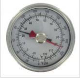 Dwyer Maximum/minimum bimetal thermometer, range -40 to 160°F, 4" stem.