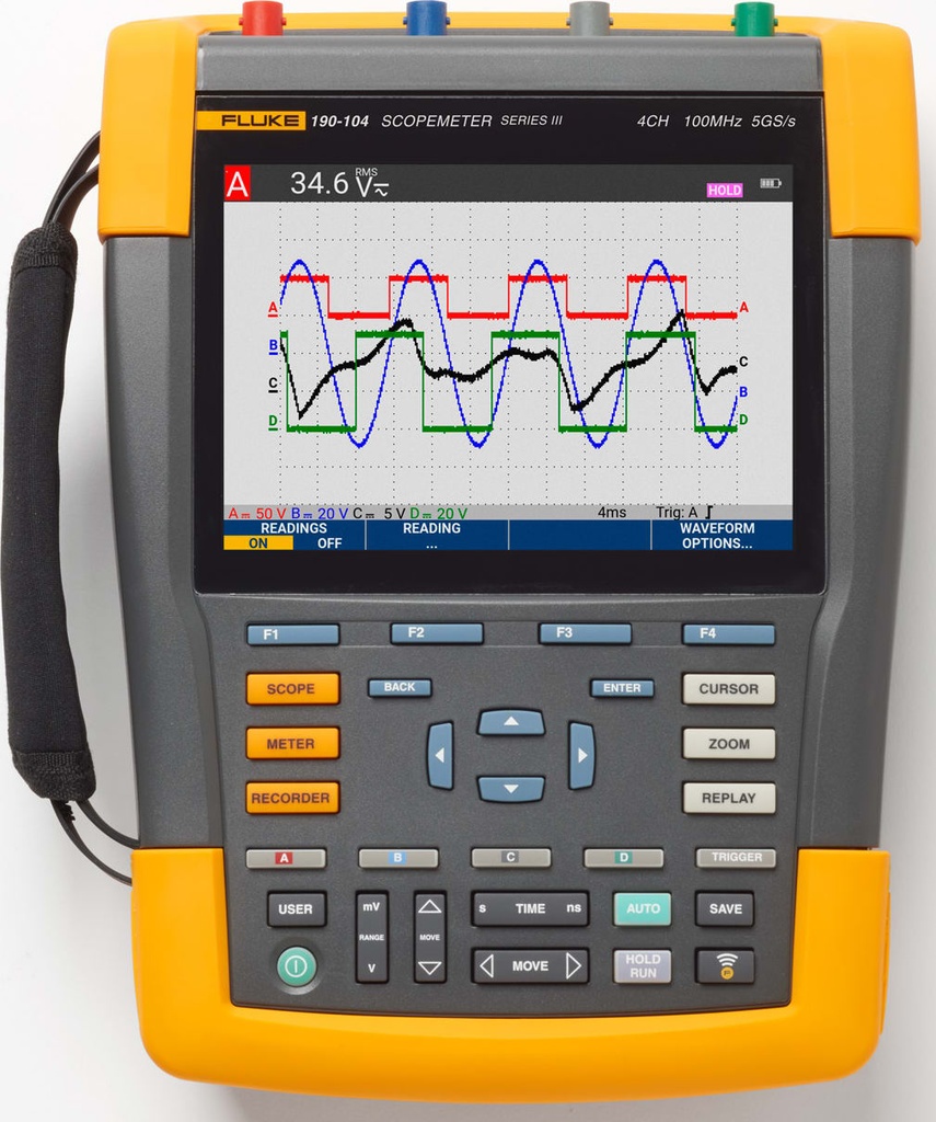 Fluke 190-104-III-S- Color ScopeMeter, 100Mhz, 4 Channel with Software Package