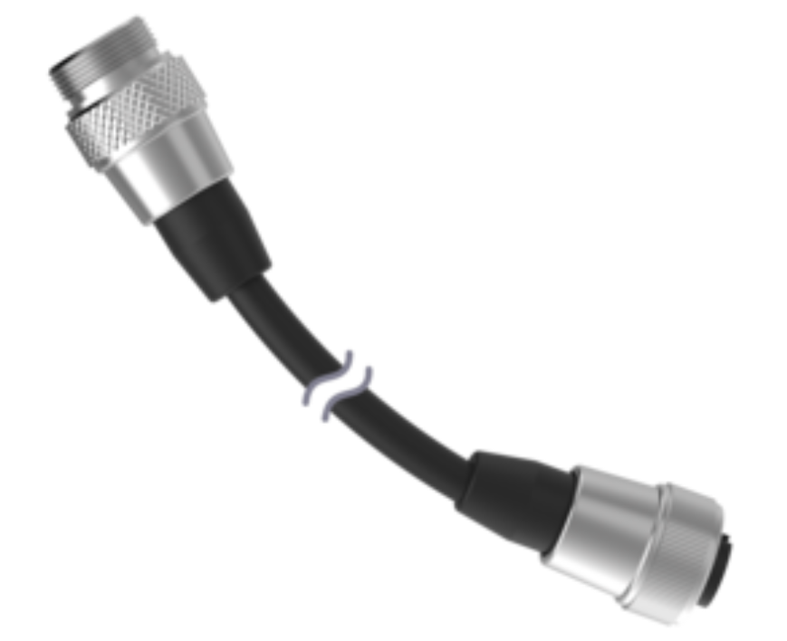 Cordset: Double Ended 7/8 in. 3-pin Straight Female; 3-pin Straight Male. 8 m (26.24 ft) Black PVC Jacket. Nickel-Plated Brass Coupling Nuts BCP-MAF3-MAM3-14-8M