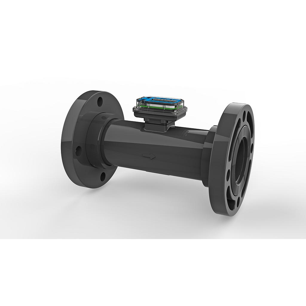 Flomec TM Series Turbine Flow Meter, 4" #150 ANSI Flange, Battery Powered Display, Schedule 80 PVC for Water