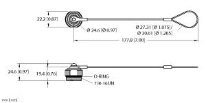 Turck Accessory for 7/8, Closure cap, Threaded hand tighten + lanyard (RSM-CC)