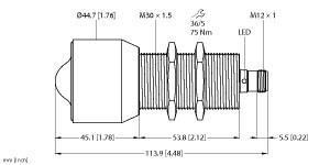 Turck Radar Sensor, Distance/Object Detection (DR15S-M30E-IOL8X2-H1141)