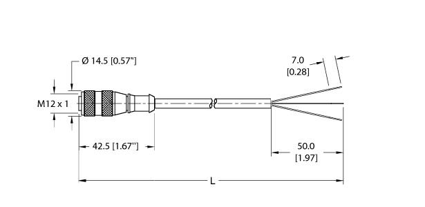 Turck Actuator and Sensor Cordset, Connection Cable (RK 4T-10)
