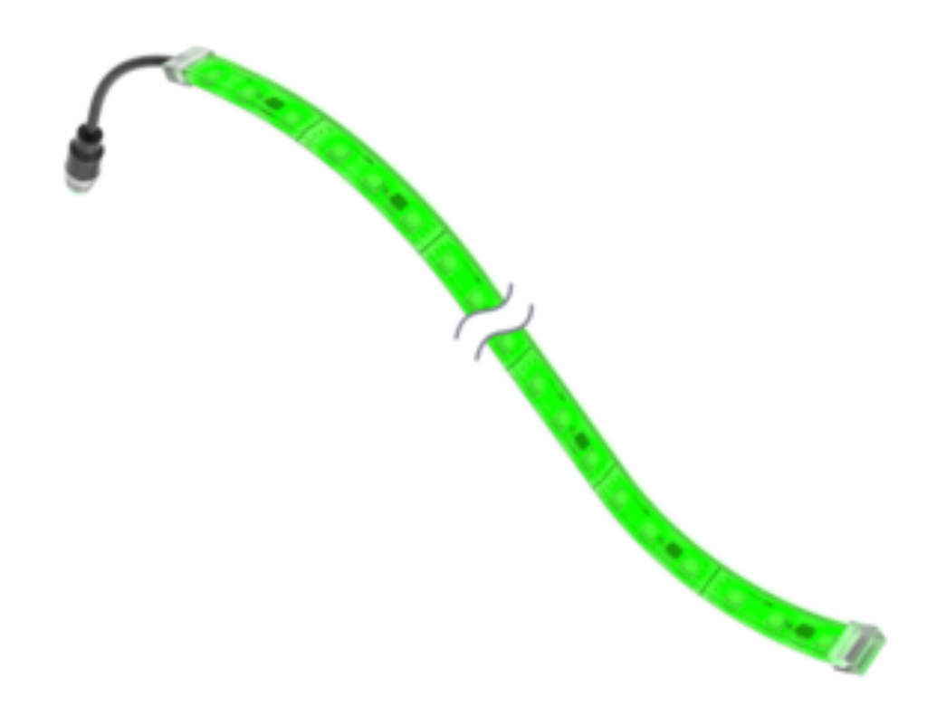 Banner WLF12 Pro Flexible Strip: 900 mm; 12 V dc or 12-30 V dc when using LC25 LED Controller; IP66, IP67, IP69K; RGB; Clear; Non-Cascadable; 150 mm (6 in) 4-pin M12 PVC Pigtail QD (WLF12PXRGB900SQP)