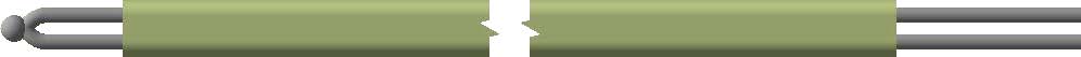 Type K Thermocouple Element, 8GA, 28 1/2" Length, Oval Ceramic Insulation Tig Weld Without Twist