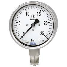 Wika 232.30, Stainless Steel Case Process Gauge, Solid Front Design, 0-60kPa, 4 Inch, 1/4"NPT Lower