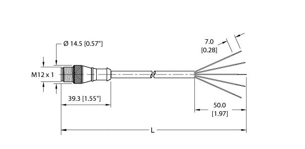 Turck Actuator and Sensor Cordset, Connection Cable (RS 4.5T-5)
