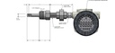 Pyromation Spring-Loaded RTD, Single 3-Wire, 1/4" OD, 3.5" Thermowell (SS, 1 NPT), T142 Transmitter