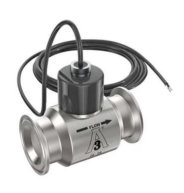 Flomec GSCPS Series Turbine Flow Meter, 1" 2-Wire 1-1/2" Tri-Clamp, 3A Food Grade, Stainless Steel Body for Food Processes