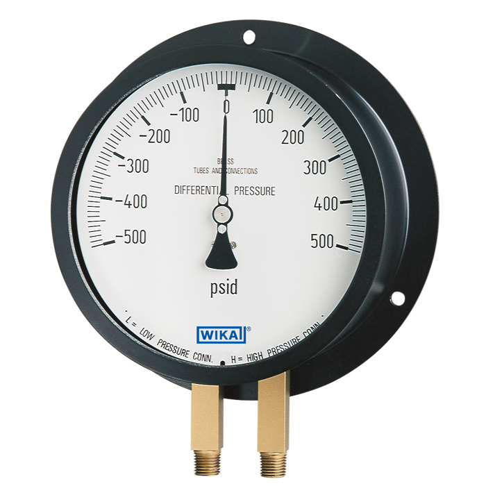 Wika 712.25DX Series Brass Dry Duplex Pressure Gauge, 0 to 160 PSI, 1/4" NPT
