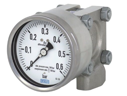 Wika Type 733.14 - 4" Differential Pressure Gauge - Stainless Steel, 0-10psig