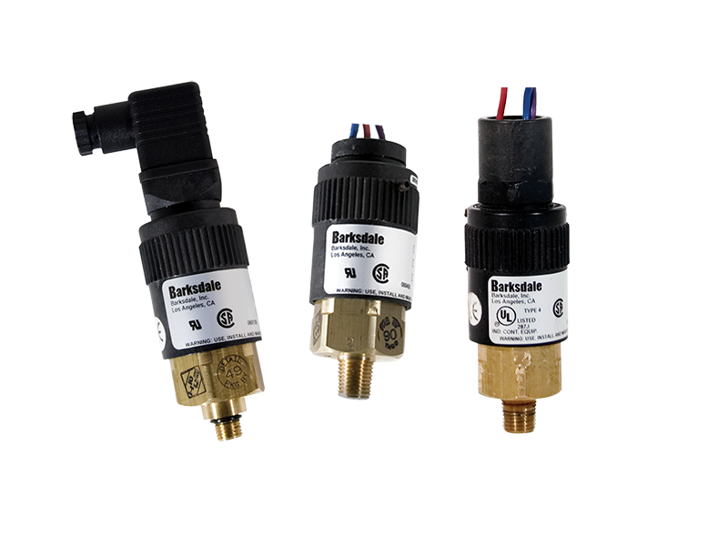 Barksdale 96211 Compact Pressure Switch, Tamper Resistant, 110 to 500 psi, Brass, DIN #43650