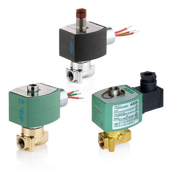314 Series Solenoid Valve (8314), 24 VDC, 3 Way 1/4" NPT, Class F Coil