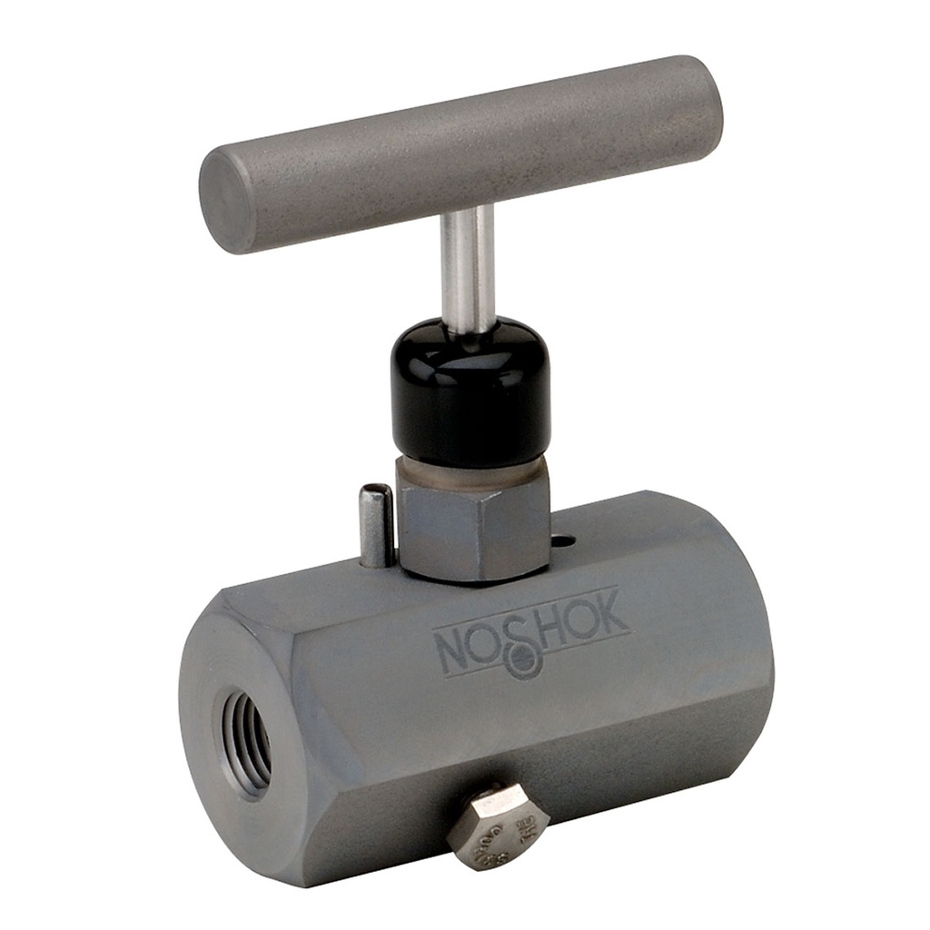 600 Series Block & Bleed, Hard Seat Needle Valve, 1/4" NPT, Female x Female, Steel, 0.187" Orifice, Non-Rotating V Tip, Needle Valve