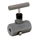 600 Series Block & Bleed, Hard Seat Needle Valve, 1/4" NPT, Female x Female, Steel, 0.187" Orifice, Non-Rotating V Tip, Needle Valve