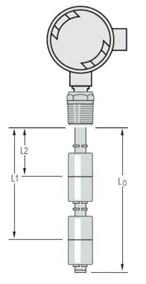 LS-700 Level Switch LS-700-2C-SS-SS-SPST-100-GR1-3