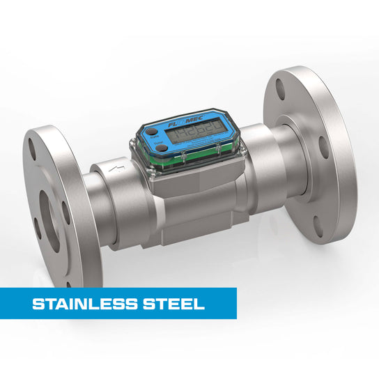 G2 Series Turbine Flow Meter, 2" #150 ANSI Flange, Display, Stainless Steel Body, 4-20mA+Pulse Outputs