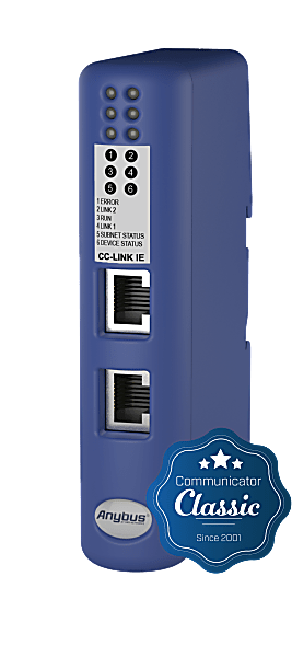 Anybus Communicator Serial Classic, CC-Link IE Field Network to Serial ASCII/Modbus-RTU/DF1