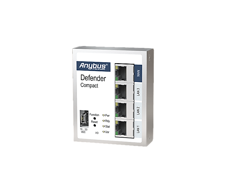Anybus Defender, Anybus Defender Compact 1004 - Industrial Firewall - DIN Rail - 4x100Mbit RJ45 - NAT/FW