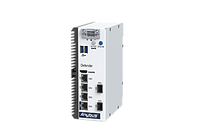 Anybus Defender, Industrial Firewall - DIN Rail - 2x1Gbit SFP + 4x1Gbit RJ45  - NAT/FW Perpetual License inc. 3Y support