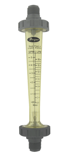 2" NPT Male Polycarbonate Variable Area Flow Meter;