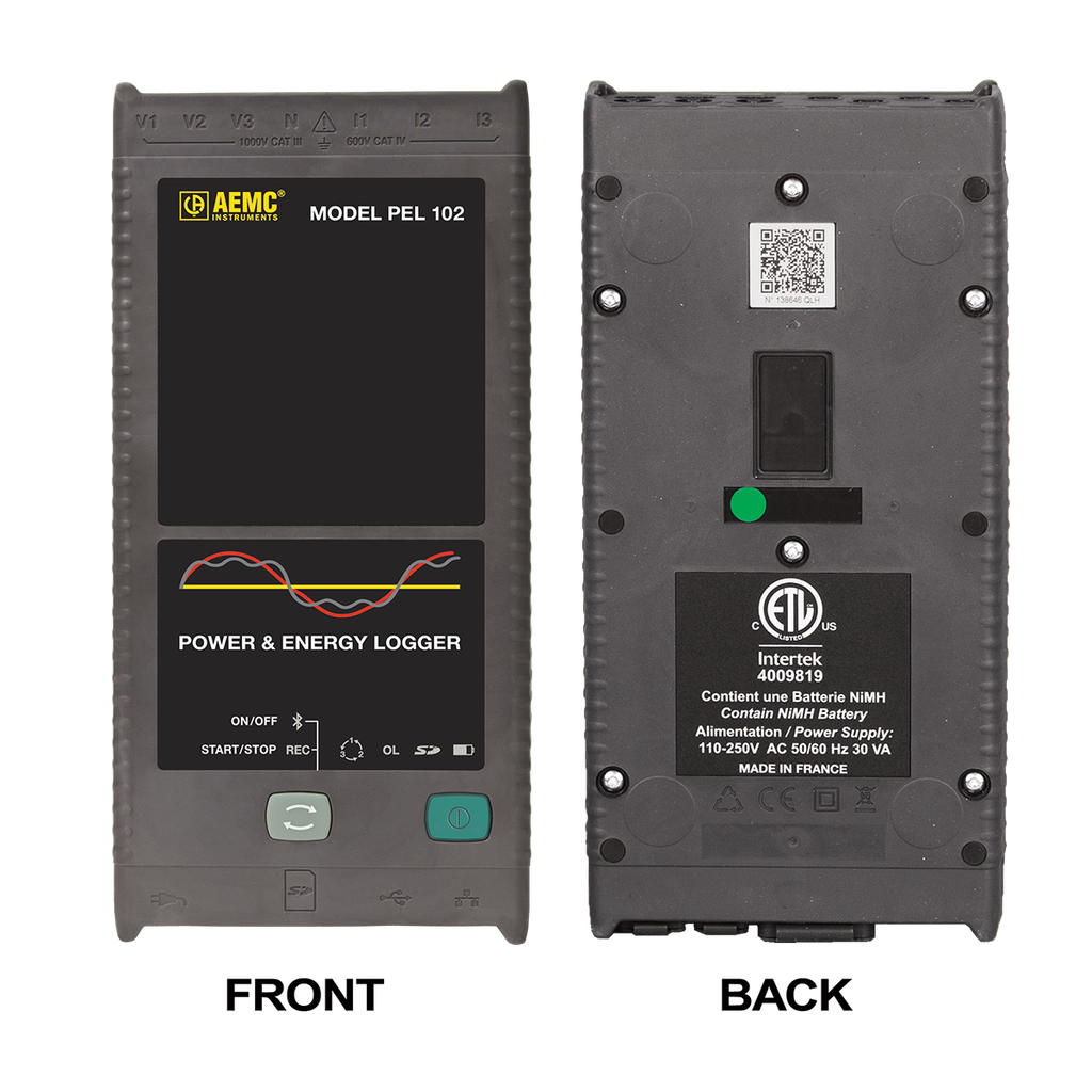 AEMC Power & Energy Logger Model PEL 112 (No LCD, w/3 MA193-10-BK Sensors) {ETL} Replaces Cat #2137.51