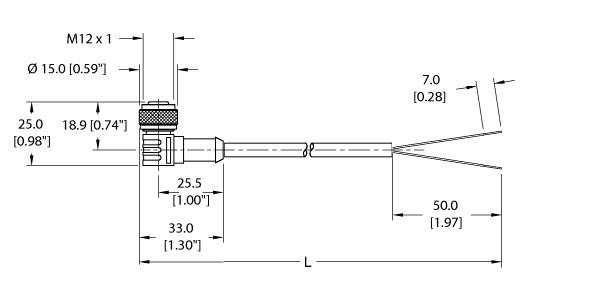 Turck Actuator and Sensor Cordset, Connection Cable (WK 4.2T-10)