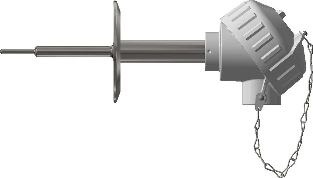 Pyromation Fast Response CIP RTD, Single 3-Wire, 4" Immersion, 3/8" > 3/16" Tip, PP Head, 1-1/2" OD, SS CIP Tri-Clamp