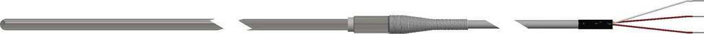 Pyromation Spring-Loaded RTD, Dual 3-Wire, 1/4" OD, 16" SS Sheath, Aluminum Head, SS Tags