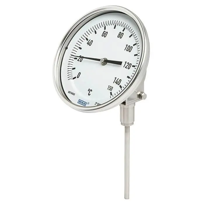Wika Bimetal Thermometer TG53.3"/S, back mount, adjustable, 0...200°F , L1=8"x1/4"