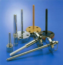Okazaki 304SS Thermowell, With PFA Sleeve, U=17inches, ASME B16.5 1-1/2" FF 150Class Flange, 0.26 Bore, 0.728" O.D.