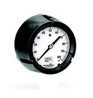 Weksler 4 1/2" Royal Gauge, 0-60 PSI, 1/4" NPT Lower Back (Rear) Mount, 316SS Tube & Socket, Calibration Certificate, Black Flush Mounting Ring, Dry Gauge 