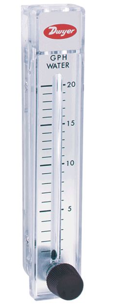 VA Flowmeter, 3-30 SCFM Air, 1/2" NPT, 10" Scale, Pointer Flag