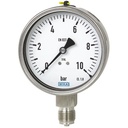 Wika 233.50.2.5", 0-4000PSI/Bar, 1/4 NPT Lower Mount, 316SS Measuring System, IP65, Polycarbonate Window, Adjustable Pointer, Silicon Fill