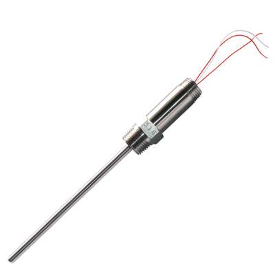 Tel-Tru Industrial RTD, Single 3-Wire, 1/4" OD x 6" Probe, 1/2" NPT w/Leads, 6" Cable