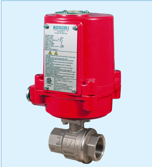 1-1/2" Direct Mount 2-Way, 2 Piece, Ex Approved, Stainless Steel NPT Ball Valve w/ 100-240VAC Metal On/Off Electric Actuator 