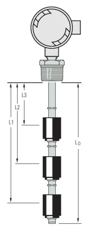 LS-700 LEVEL SWITCH LS-700-3C-SS-BN-SPST-100-GR2-3