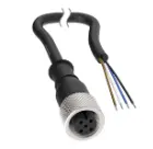 Banner Cordset: Single-Ended M12; 4-pin Straight Female Connector; 10 m (32.8 ft) 4x22 Black PVC Jacket; Nickel-Plated Brass Coupling Nut (BC-M12F4-22-10)