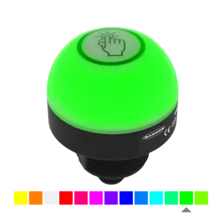 Banner K50 Pro: IO-Link Touch; 18-30 V dc; Polycarbonate; IP66, IP67, IP69K; Input: IO-Link; Colors: Multicolor; 4-pin M12 Integral QD (K50PSTKQ)