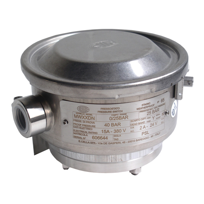 Wika MW Series Diaphragm Pressure Switch, Stainless Steel Case