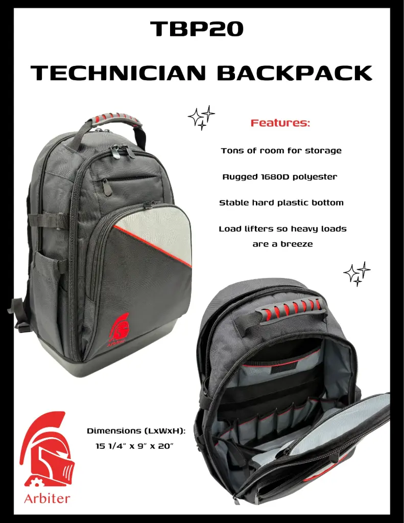 Mako Technician Backpack with plastic bottom 