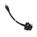 Banner Cordset: Double-Ended Molex to AC Plug; 3-pin Straight Female; 3-pin Right-Angle Male; 1.83 m 3x18 Black PVC Jacket; PVC Black (LQMAC-306G)