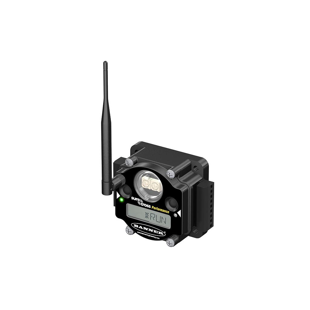 Banner PM Series Gateway - LCD Selectable I/O Mapping; 900 MHz, IP20 /NEMA 1; Inputs:Four Selectable NPN/PNP Discrete, two 0-20 mA; Outputs: Four PNP Discrete, two 0-20 mA; External Terminals (DX80G9M6S-PM2C)