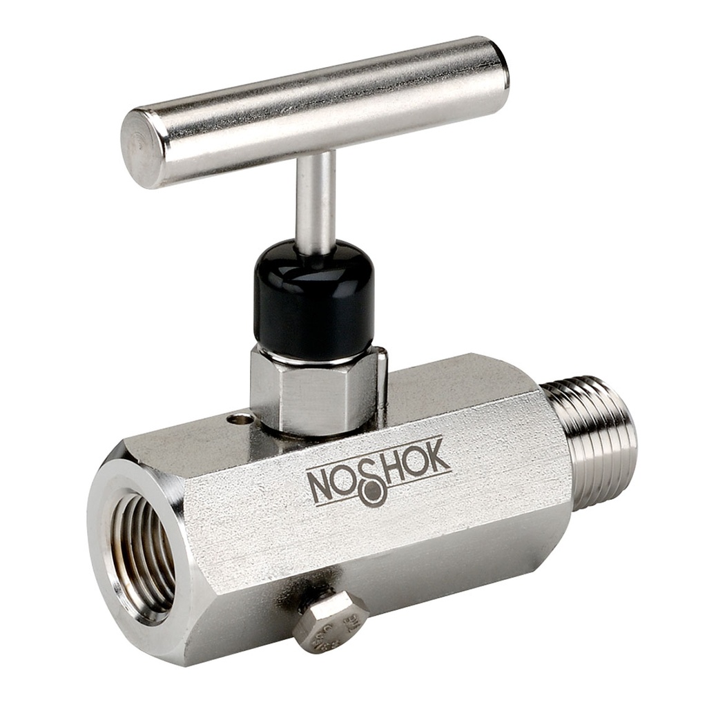 600 Series Block & Bleed, Hard Seat Needle Valve, 1/4" NPT, Male x Female, 316 SS, 0.187" Orifice