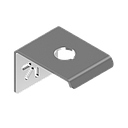 Banner Bracket: E-STOP Mounting Hub Bracket; Right-Angle; One 30 mm hole; 316 Stainless Steel (SSA-MBK-EEC1-SS)