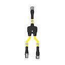 Banner M12 QD Splitter Cable; M12 QD Female 0.3 m Trunk_8-pin; M12 QD Male 0.3 m Branch 1_8-pin; M12 QD Female 0.3 m Branch 2_8-pin (CSS-M12F81M12M81M12F81)