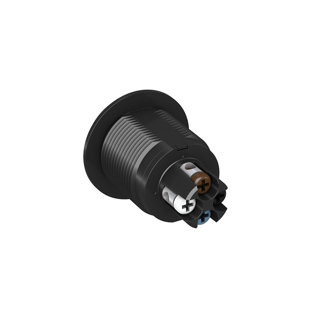 Banner S22 EZ Light - 22 mm - IP67; Three Color: Blue White Orange; 10-30 V dc PNP Input; 4-screw Terminal Wiring (S22LBWOPT)