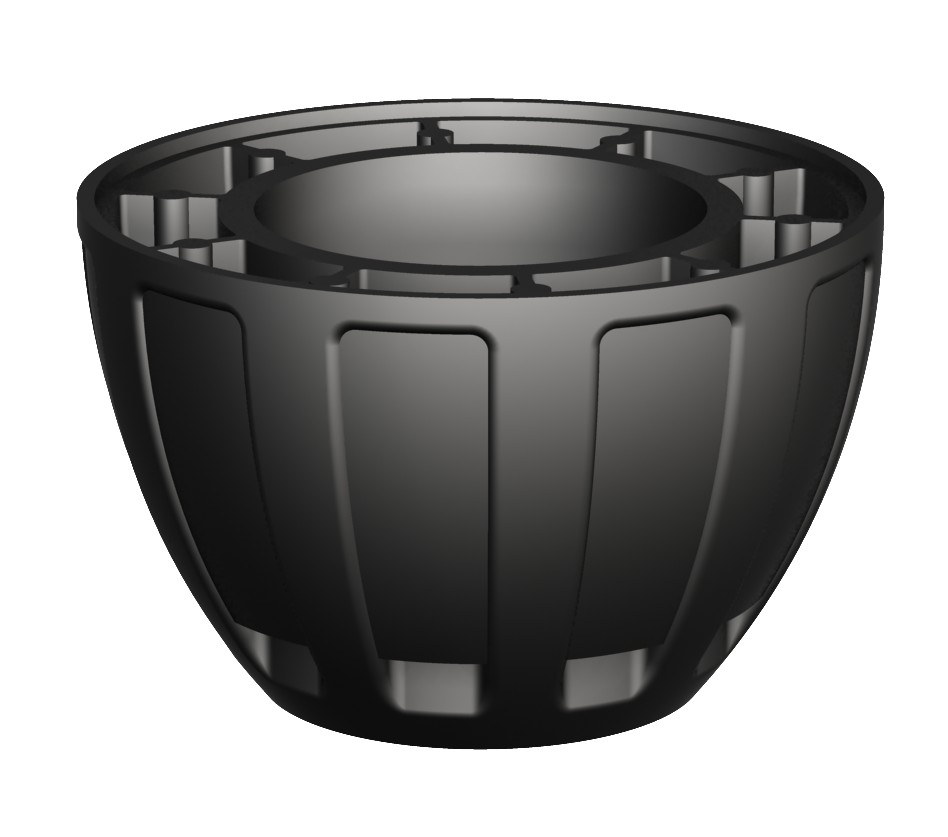 Steamlined Black Acetal Stand-Off Pipe Adaptor/Cover with M30x1.5 Threads for use with K70 and K90 EZ-Light (SA-M30)