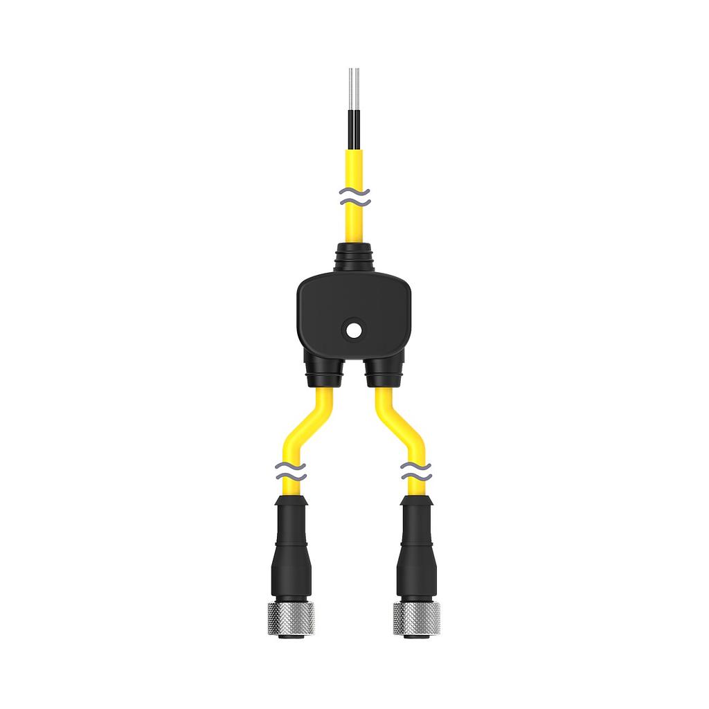 Banner M12 QD Splitter Cable; 5-pin; 0.3 m Female Branches Unterminated Trunk; 7.62 m (25 ft); 5x22 GA 25 ft Trunk 1 ft Branch (CSB-UNT525M1251)